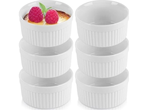Vilde keramiske ildfaste skåler hvite 260 ml, 6 stk.