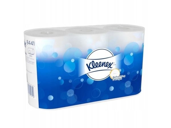 Kleenex toalettpapper i små rullar, 2-lagers, vit - 600 ark