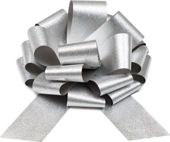Silver glimmerrosett, 30 cm