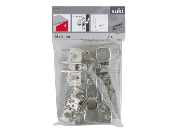 Blum hengsel ekstern clips på soft D35 107° 2 stk