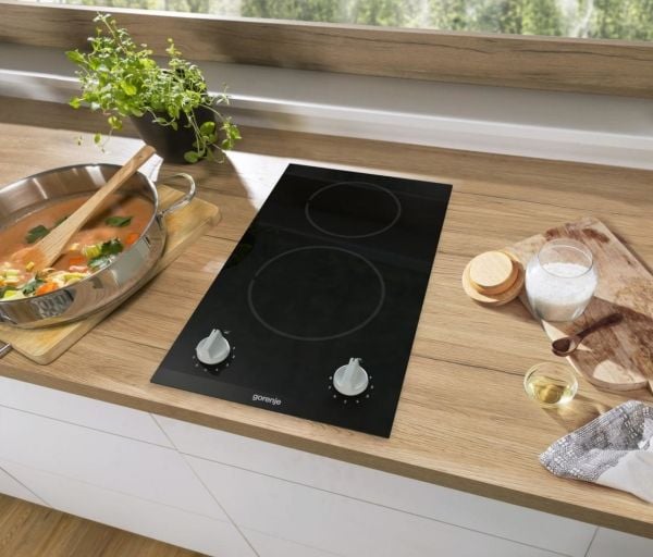 Gorenje EC321BCSC, Svart, Innebygget, 30 cm, Keramisk, Glass-keramikk, 2 zone(s)