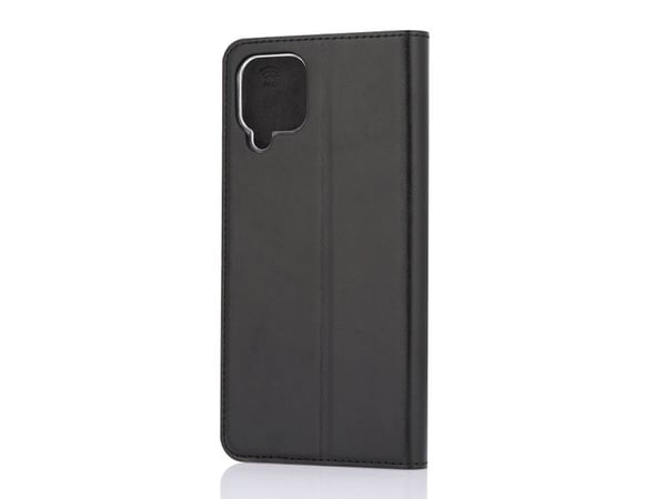 Wave BookCase -suojakotelo, Samsung Galaxy A12, musta