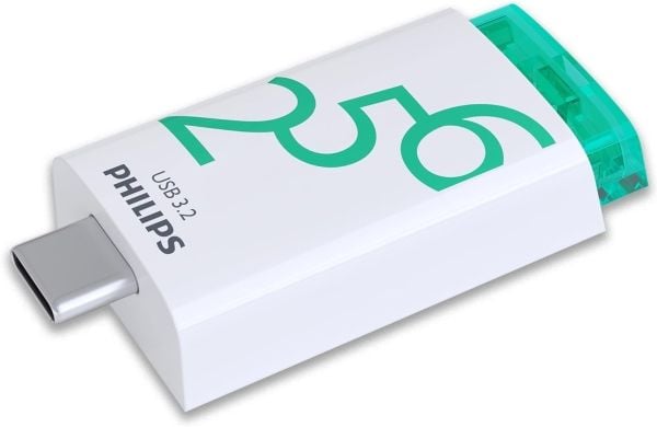 Philips USB 3.2 256GB Click Series Gen 1 USB-C, 256 GB, USB Type-A, 3.2 Gen 1 (3.1 Gen 1), Andre, Hvit