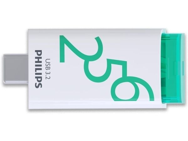 Philips USB 3.2 256GB Click Series Gen 1 USB-C, 256 GB, USB Type-A, 3.2 Gen 1 (3.1 Gen 1), Andre, Hvit