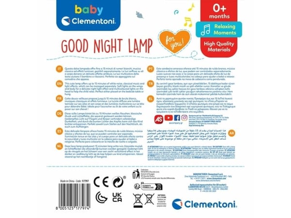 Baby Clementoni Good Night - Nattlys - flerfarget lys - ildfluer