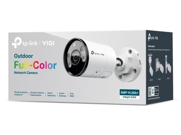 TP-Link INSIGHT S355, IP-sikkerhetskamera, utendørs, kablet, 80 m, 120 dB, vegg