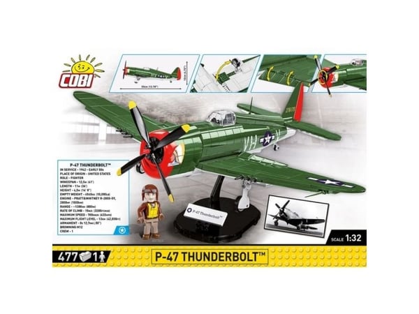 COBI P-47 Thunderbolt, Byggesett, 7 år, 477 stykker