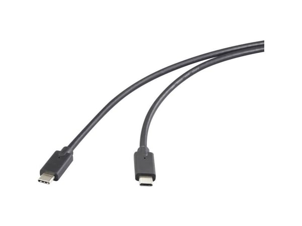 Renkforce RF-5501102, 1 m, USB C, USB C, USB 3.2 Gen 2x2, 20 Gbit/s, Sort