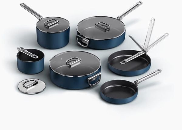 Joseph Joseph Space, Blandet sett, Blå, Aluminium, Keramikk, Rustfritt stål, Rustfritt stål