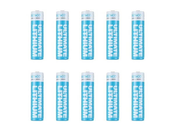 DELTACO Ultimate - Batteri 10 x 18650 - Li - 2600 mAh - blå