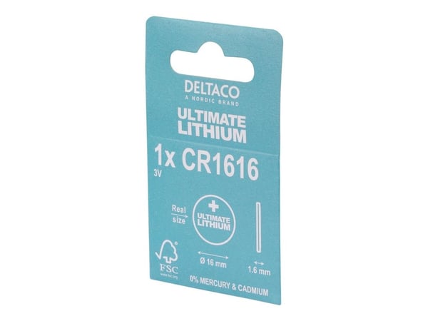 DELTACO Ultimate - Batteri CR1616 - Li - 50 mAh