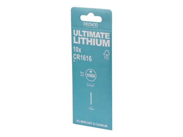 DELTACO Ultimate - Batteri 10 x CR1616 - Li
