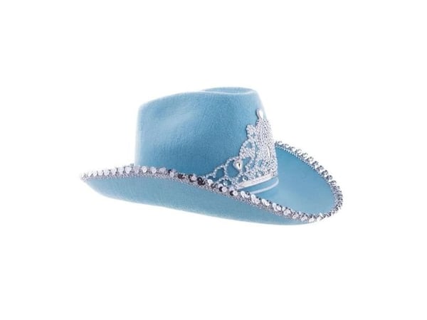 Lyseblå cowboyhat med diadem