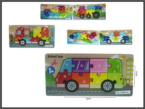 Hipo Puzzle Ajoneuvot 11x22cm 6rodz HPAW01 44195