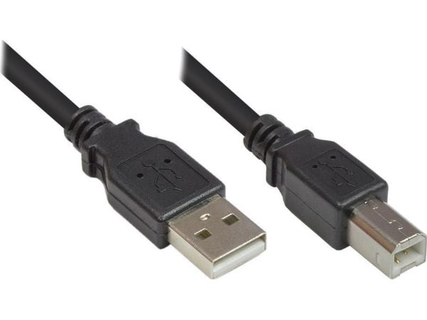 Alcasa 2510-05OFS, 0,5 m, USB A, USB B, USB 2.0, uros/naaras, musta