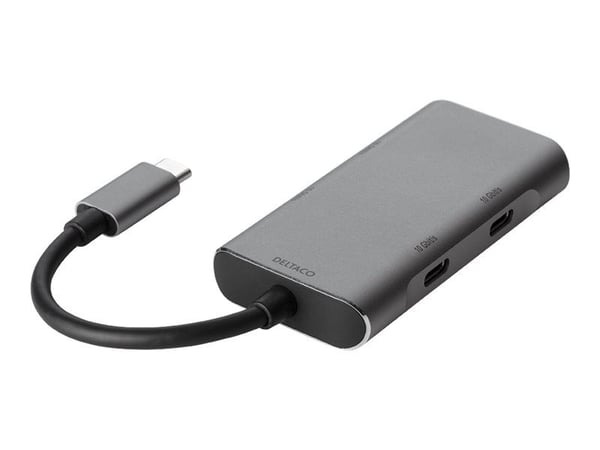 DELTACO USBC-HUB201 - Keskitin - 2 x USB-C + 2 x USB