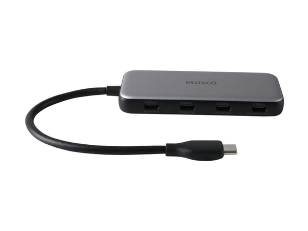 USB-C-hub, 5 Gbps, 4x USB-C, PD-inngang 100 W