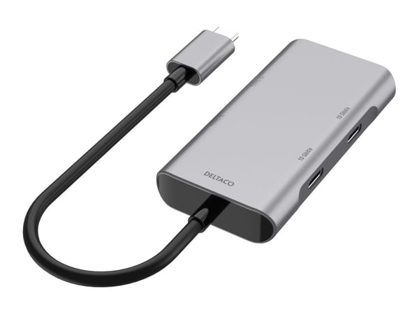 DELTACO USBC-HUB201 - Keskitin - 2 x USB-C + 2 x USB