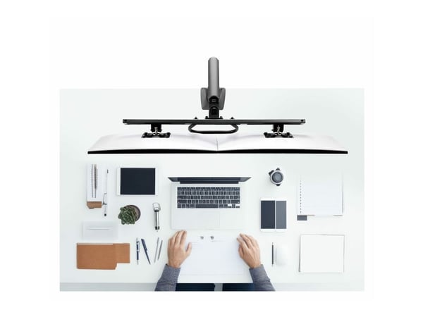 Startech Desk Mount Dual Monitor Arm w/ Crossbar, Up To 27" Displays - Monteringssett - fører, mekanisk fjær - for 2 LCD-skjermer - plastikk, stål ...