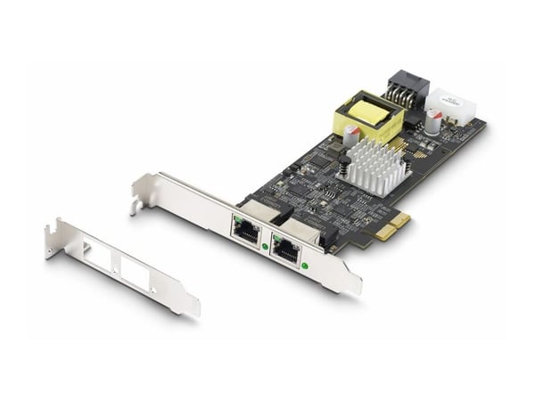 Startech 2-Port 2.5Gbps PoE Network Card, Intel I225-V, 802.3af/at - Nettverksadapter - PCIe 2.0 x2 - 10M/100M/1G/2,5 Gigabit Ethernet x 2 - svart