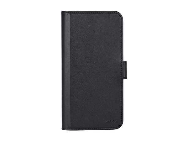 DELTACO - Lommebok for mobiltelefon - 2-i-1, magnetisk - MagSafe-samsvar - veganlær, PU-skinn (termoplastisk polyuretan + polykarbonat) - svart - f...