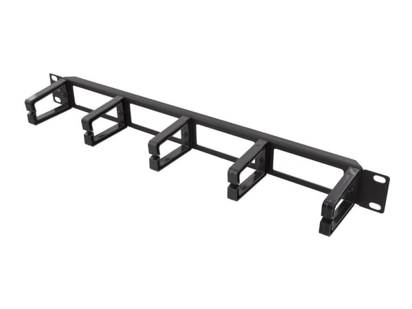DELTACO - Rackkabelstyringspanel - svart - 1U - 19"
