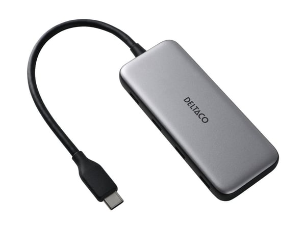 USB-C-hub, 5 Gbps, 4x USB-C, PD-inngang 100 W