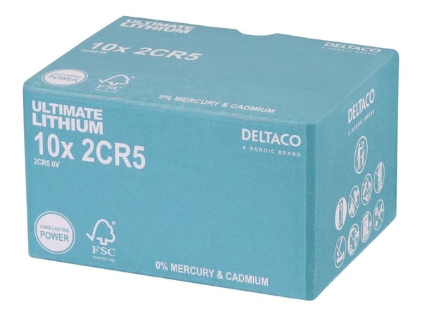 DELTACO Ultimate - Batteri 10 x 2CR5 - Li - blå