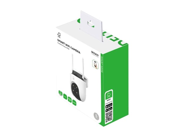 DELTACO SMART HOME SH-IPC18 - Nettverksovervåkingskamera - panorering / tipping - lite tårn - innendørs, utendørs - farge (Dag og natt) - 3 MP - 23...