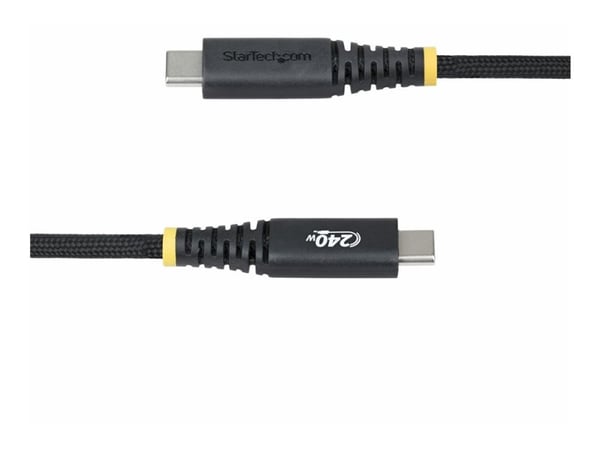 StarTech.com 1m USB-C-latauskaapeli, 240W, silikonivaippa w/Braid - USB-kaapeli - USB-C (uros) - USB-C (uros) - USB 2.0 - 48V - 5A - 1m - Extended ...