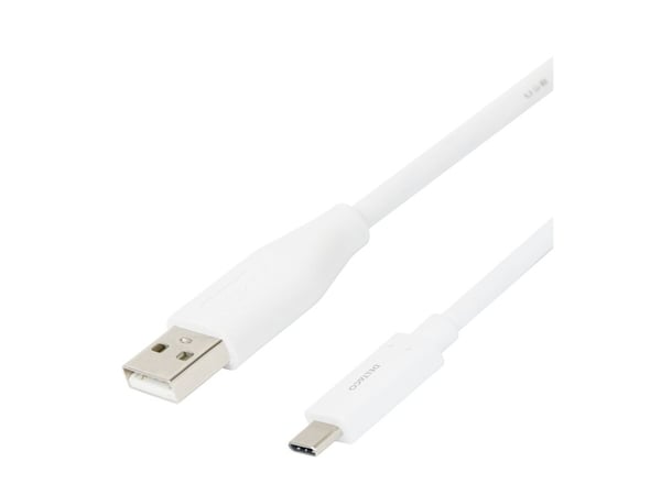 Deltaco USBC-1008M, 0,5 m, USB C, USB A, USB 2.0, Valkoinen
