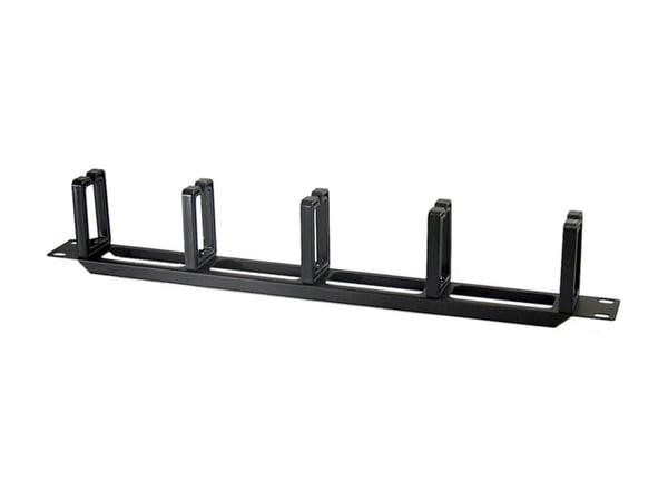 DELTACO - Rackkabelstyringspanel - svart - 1U - 19"