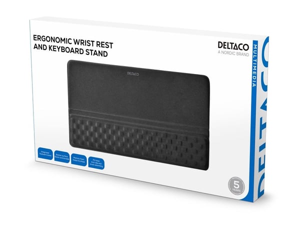 DELTACO - Wrist pad with integrated keyboard stand - ergonomic - svart