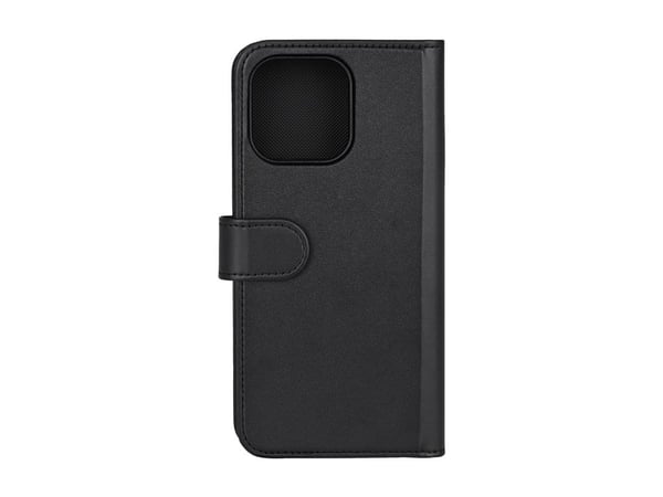 DELTACO - Lommebok for mobiltelefon - 2-i-1, magnetisk - MagSafe-samsvar - veganlær, PU-skinn (termoplastisk polyuretan + polykarbonat) - svart - f...