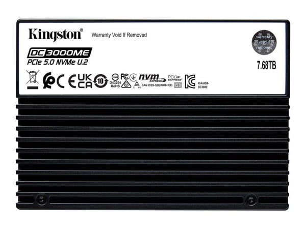 Kingston DC3000ME - SSD - Enterprise - kryptert - 7.68 TB - intern - 2.5" - U.2 PCIe 5.0 x4 (NVMe) - 256-bit AES - TCG Opal Encryption 2.0