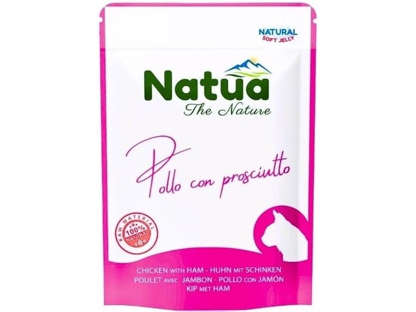 Almo Nature Natua våtfôr til katt, kylling med skinke 70 g