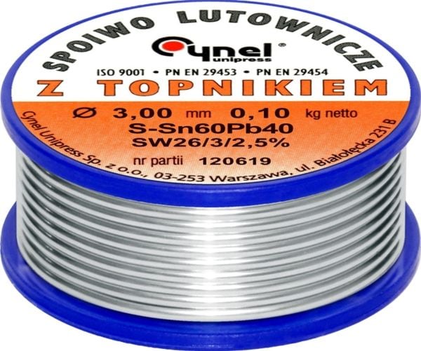 Loddelodd med fluss CYNEL Sn60Pb40 SW26 3.00mm 100g
