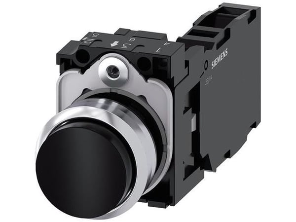 Painike 22mm neliö korkealla mustalla kn 1NO sk