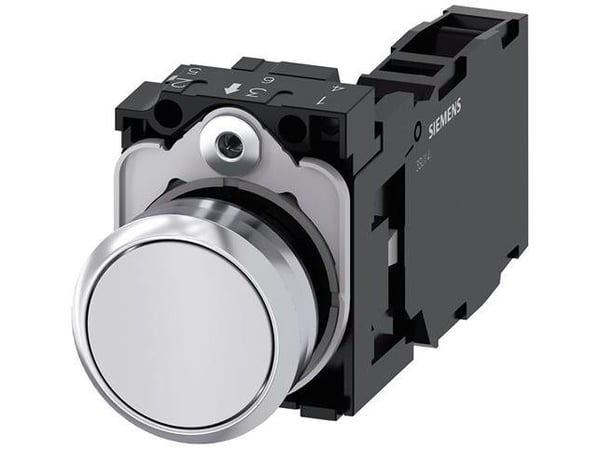 Painike 22mm pyöreä, valkoinen painike 1NO