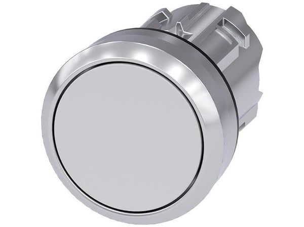 Siemens 3SU10500AB600AA0 tryckknappsfrontring i metall högblank manöverknapp platt vit 1 st