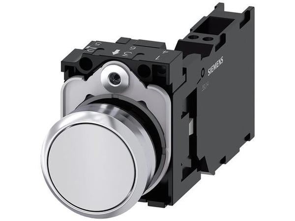 Painonappi 22mm pyöreä, valkoinen painike 1NC 1NC