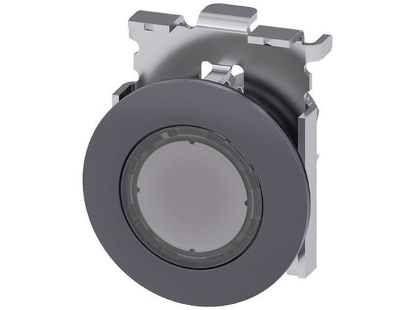 Siemens belyst tryckknapp 30mm rund metall matt transparent självr 3SU1061-0JB70-0AA0