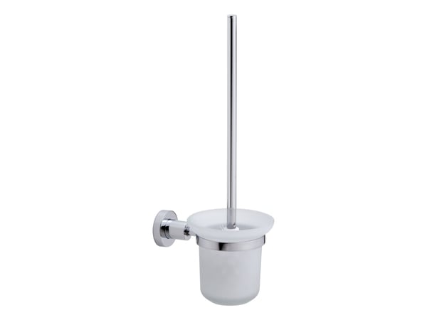 TESA 40274, Toalettbørste og holder, Kromfarget, Hvit, Metall, Metall, 117 mm, 390 mm
