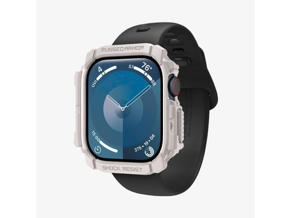Spigen Rugged Armor, Etui, Smartklokke, Beige, Apple, Apple Watch 10 (46mm), Termoplastisk polyuretan (TPU)