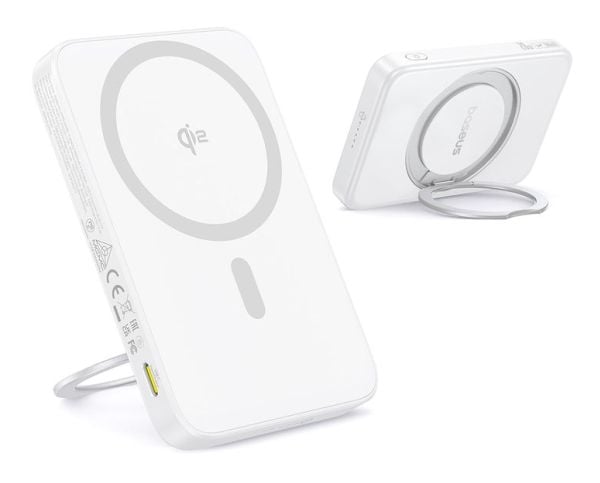 Baseus PicoGo, 5000 mAh, Trådløs lading, 20 W, Hvit
