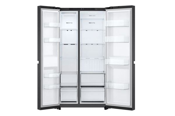 LG GSBC40EPPE - Kjøleskap/fryser - side-ved-side - bredde: 91.3 cm - dybde: 73.5 cm - høyde: 179 cm - 664 liter - Klasse E - svart