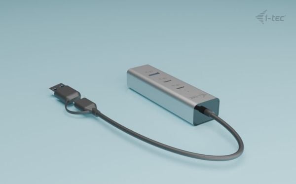 i-Tec - Keskitin - yleislataus, metalli - 2 x USB-C 3.2 Gen 1 + 2 x USB 3.2 Gen 1 + 1 x USB-C (virtalähde) - työpöytätietokoneet