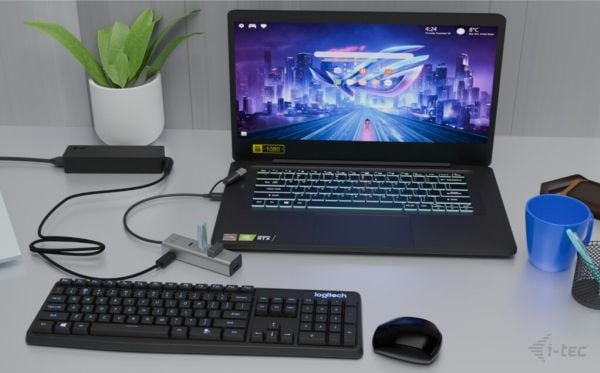 i-Tec - Keskitin - yleislataus, metalli - 2 x USB-C 3.2 Gen 1 + 2 x USB 3.2 Gen 1 + 1 x USB-C (virtalähde) - työpöytätietokoneet