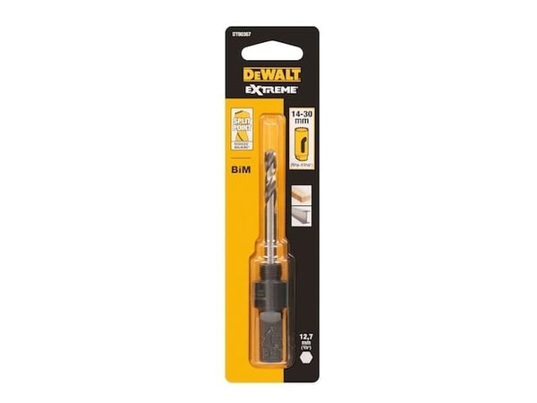 DeWALT DT90367-QZ, Reikäsahan adapteri, Kuusikulmainen varsi, 13 mm, musta, Ruostumaton teräs, 1,4 cm, 3 cm