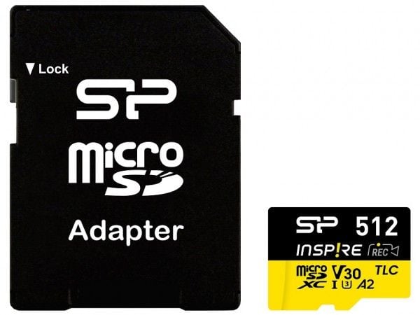 Minnekort Silicon Power Inspire 512 GB MicroSDXC V30 UHS-I U3 A2 4K + adapter (SP512GBSTXLA2V1NSP) (SP512GBSTXLA2V1NSP)
